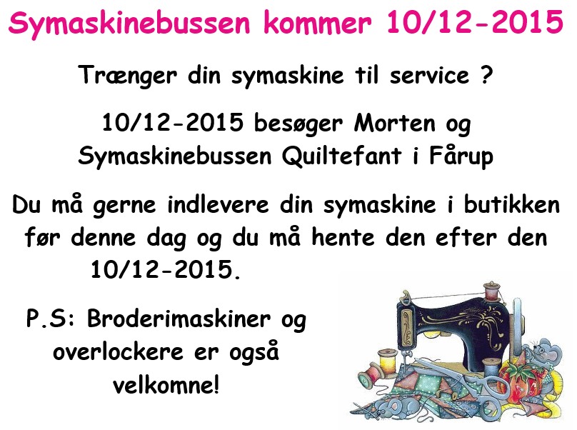 Serviceeftersyn af symaskinen.